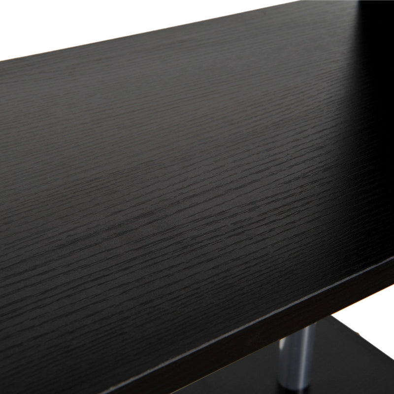 Black 5 Tier S Shape Bookcase Modern Freestanding Shelf For Home Office Or Living Room