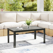 Garden Coffee Table with Quick-Dry Slatted Top for Outdoor Relaxing and Entertaining Grey Outsunny