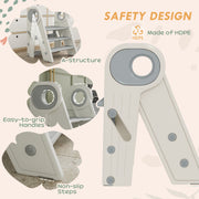 Grey Foldable Adjustable Toddler Tower with Handle and Non-Slip Design by AIYAPLAY