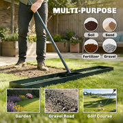 Lawn Levelling Rake with Wide Head for Smoothing Soil and Sand Green AOSOM