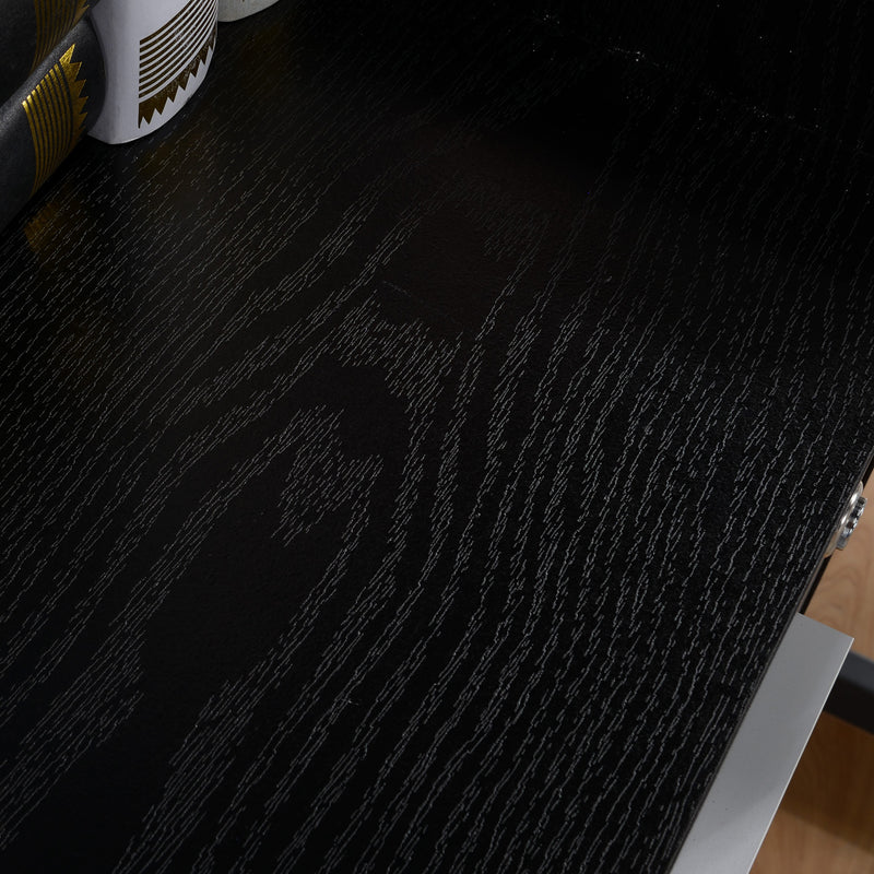 Black Three Drawer Lockable Mobile Filing Cabinet for Home Office by HOMCOM