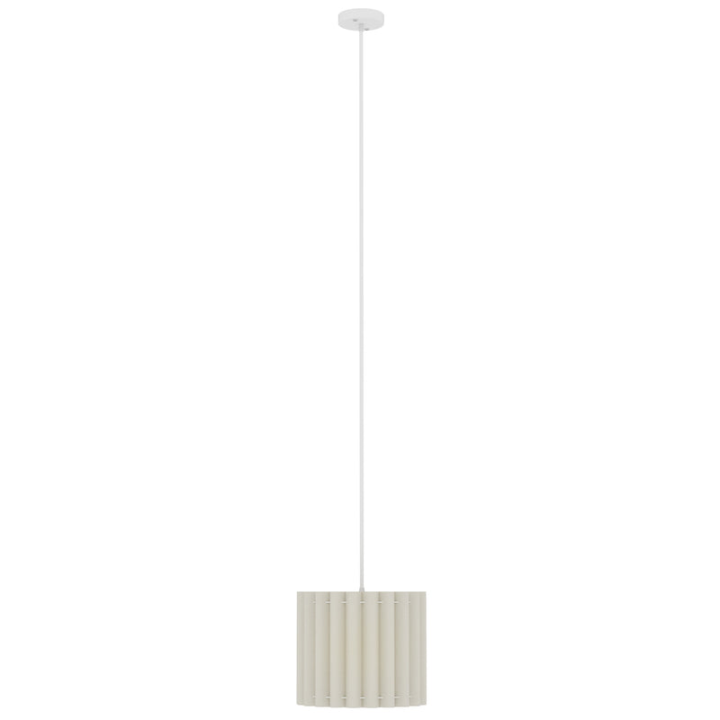 White Linen Wave Pendant Light Shade E27 Ceiling Lamp for Living Room Bedroom by HOMCOM