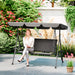 Grey 3 Seater Garden Swing Chair with Adjustable Canopy and Rattan Seat by Outsunny