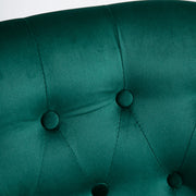 Set of 2 Velvet Wingback Accent Chairs with Button Tufting for Lounge or Bedroom, Dark Green