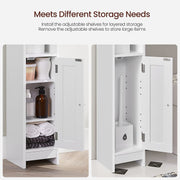 Slim Bathroom Storage Cabinet with Door and Adjustable Shelves for Small Spaces by Vasagle