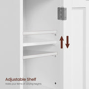 Slim Bathroom Storage Cabinet with Door and Adjustable Shelves for Small Spaces by Vasagle