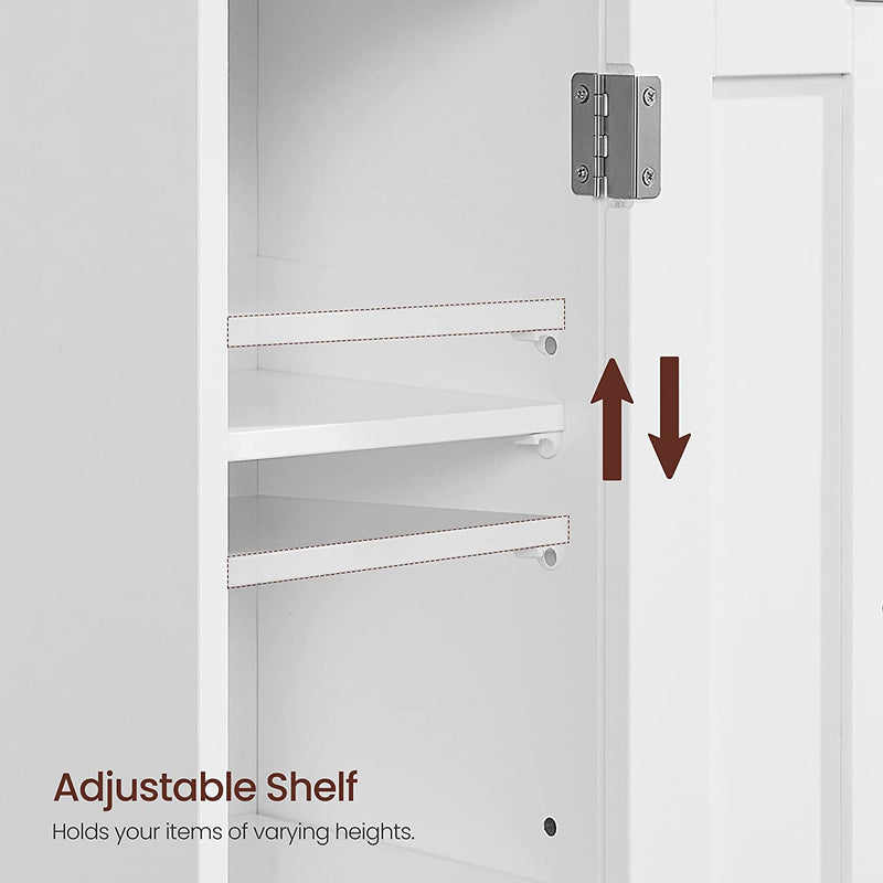 Slim Bathroom Storage Cabinet with Door and Adjustable Shelves for Small Spaces by Vasagle