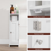 Slim Bathroom Storage Cabinet with Door and Adjustable Shelves for Small Spaces by Vasagle