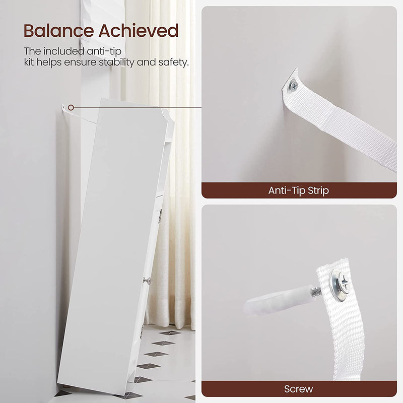 Slim Bathroom Storage Cabinet with Door and Adjustable Shelves for Small Spaces by Vasagle