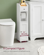 Small Bathroom Storage Cabinet with Toilet Paper Holder and Shelf by Vasagle