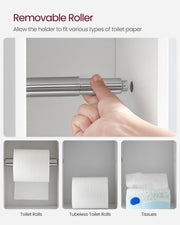 Small Bathroom Storage Cabinet with Toilet Paper Holder and Shelf by Vasagle