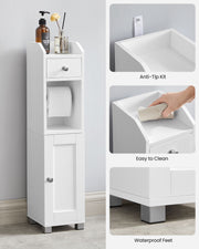 Small Bathroom Storage Cabinet with Toilet Paper Holder and Shelf by Vasagle