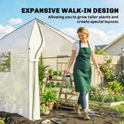 Walk In Greenhouse for Tall Plants and Seedlings with Ventilated Mesh Windows Green Outsunny