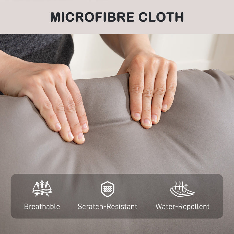 Manual Recliner Armchair with Adjustable Leg Rest for Lounge or Bedroom Comfort, Grey