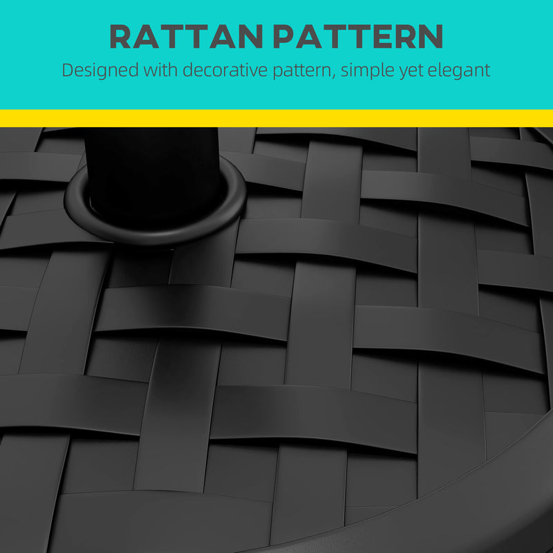 18kg Rattan Effect Parasol Base Heavy Duty Concrete Stand For Garden Or Patio Umbrella