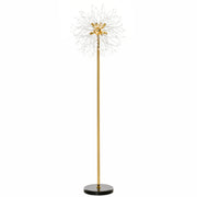160cm Tall Floor Lamp with Crystallite Dandelion Design and Foot Switch, Silver