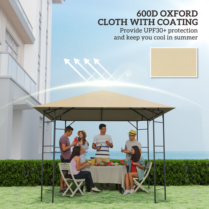 Beige 3m x 3m Gazebo Canopy Replacement Cover Water Resistant with UPF30+ by Outsunny