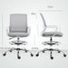 Grey Ergonomic Mesh Drafting Chair with Lumbar Support and Adjustable Foot Ring by HOMCOM