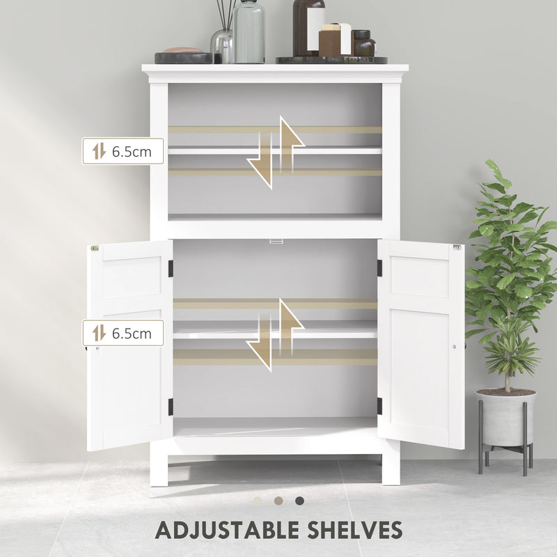White Modern Bathroom Storage Cabinet with Shelves by HOMCOM