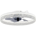 Ceiling Fan With Light and Remote for Quiet Cooling and Lighting Control White AOSOM