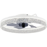 Ceiling Fan With Light and Remote for Quiet Cooling and Lighting Control White AOSOM