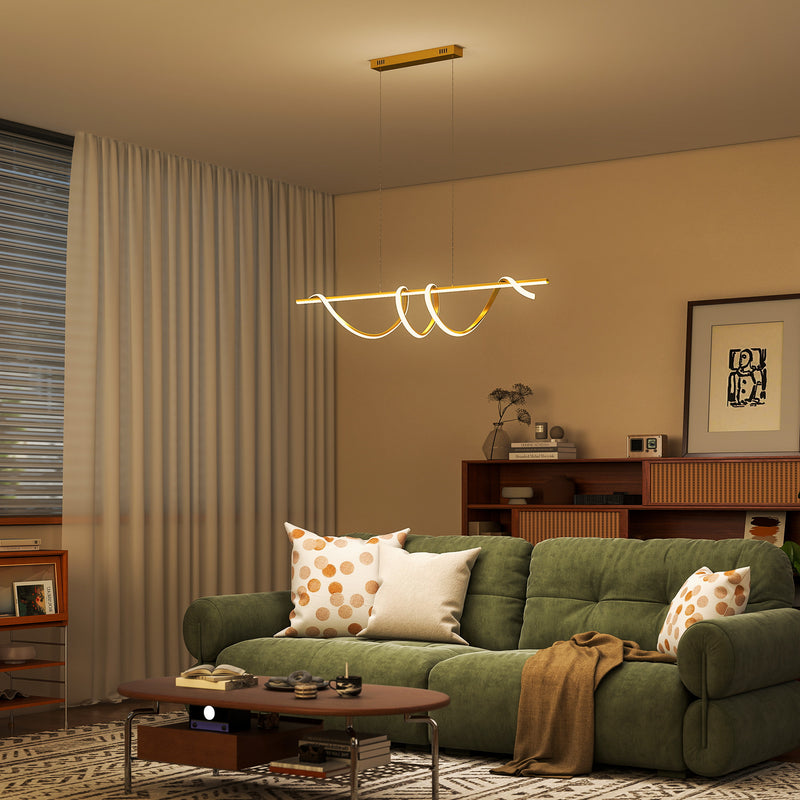Ceiling Pendant Light with Adjustable Colour Temperatures Ideal for Living Room Gold Tone AOSOM