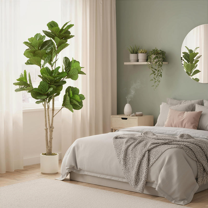 180cm Artificial Fiddle Leaf Fig Tree for Indoor and Outdoor Display Green