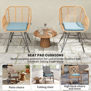 Set of 6 Padded Seat Cushions for Indoor or Outdoor Chairs with Removable Covers Light Grey Outsunny