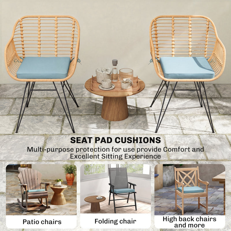 Set of 6 Padded Seat Cushions for Indoor or Outdoor Chairs with Removable Covers Light Grey Outsunny