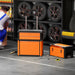 3 in 1 Stackable Rolling Tool Box Orange With Wheels For Easy Garage Organisation