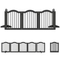 Freestanding Foldable Wooden Puppy Gate for Doorways and Hallways Black