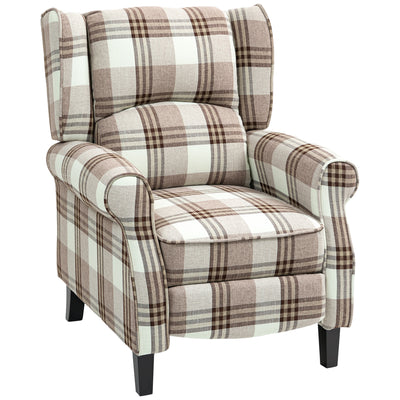 Brown Manual Reclining Chair with 160 Degree Adjustable Back and Footrest by HOMCOM