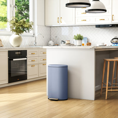 30L Slim Pedal Bin with Soft Close Lid and Removable Bucket for Kitchen or Office Grey