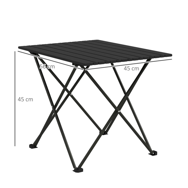Folding Camping Table for Easy Outdoor Meals with Carry Bag Black