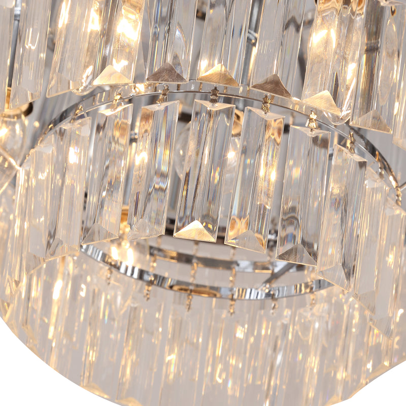 Crystal Ceiling Light Set for Brightening Hallways or Dining Rooms Silver