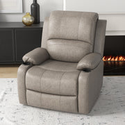 Recliner Armchair with Adjustable Leg Rest and Cup Holders for Home Living Room, Brown