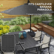 Heavy Duty Base For Cantilever Parasols With Wheels - Water Or Sand Fill For Garden Patio Outsunny