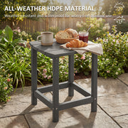 Outdoor Side Table for Garden or Patio with Easy-Clean Weatherproof Wood Effect Grey Outsunny
