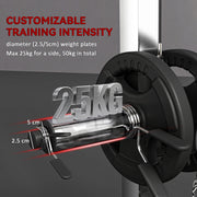 Home Gym Power Cage with 15 Level Squat Rack and Pulley System for Strength Training Black AOSOM
