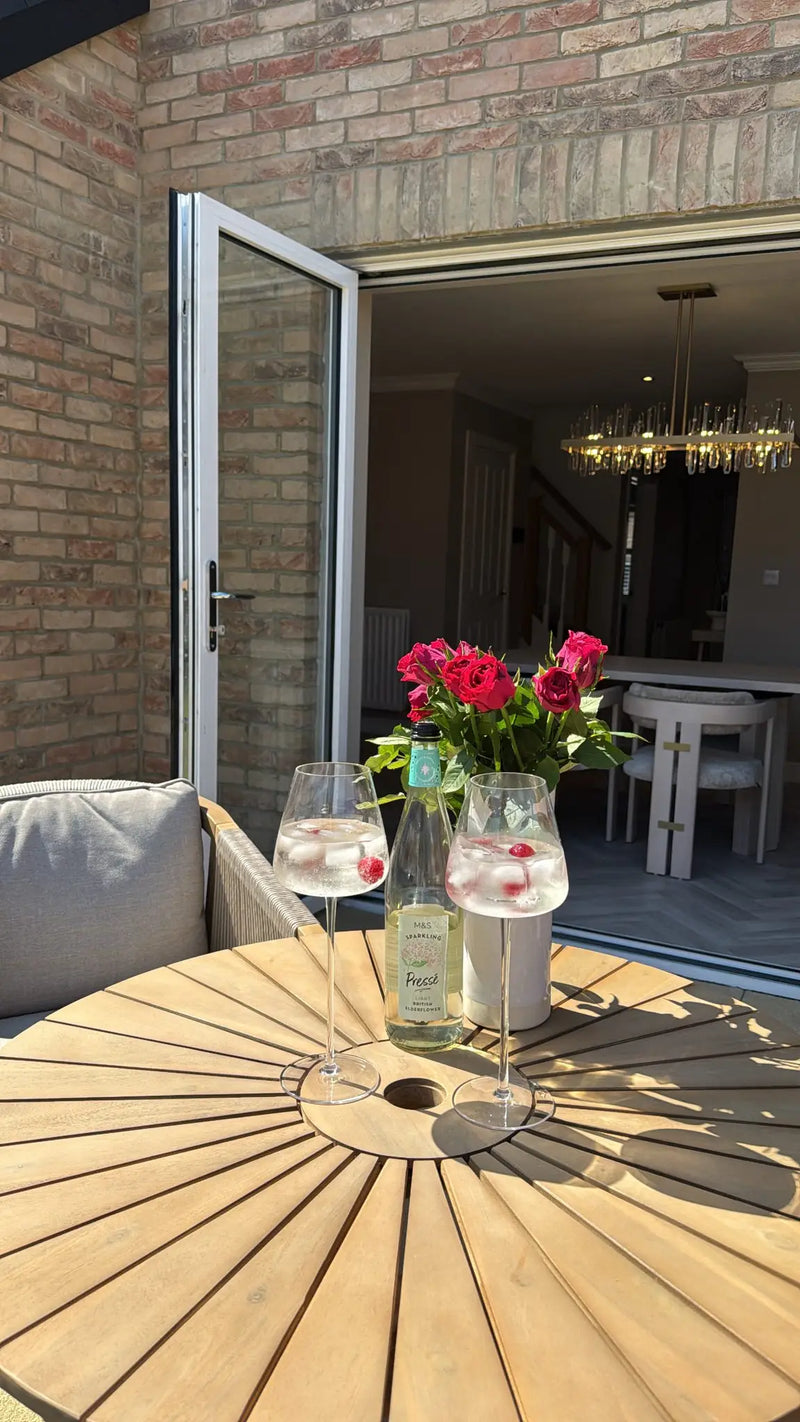 Roma 2 seater bistro set on a patio