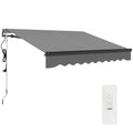 2.5 x 2m Electric Retractable Awning with Remote Control UV30+ Sun Shade Canopy Dark Grey by Outsunny