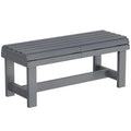 Wooden Garden Bench for Two with Curved Seat and Water Resistant Finish Grey Outsunny