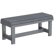 Wooden Garden Bench for Two with Curved Seat and Water Resistant Finish Grey Outsunny