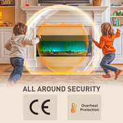 Glass Panel Convector Heater 1800W with Adjustable Flame and Temperature Control by Homcom