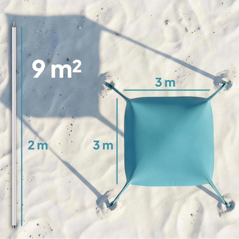 Pop Up Beach Tent With Removable Sidewall And Carry Bag For Camping And Picnics Sky Blue AOSOM