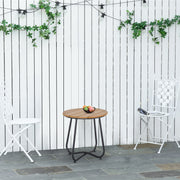 Outdoor dining table with weather-resistant surface for garden use grey AOSOM