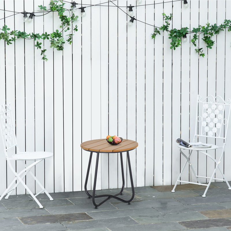 Outdoor dining table with weather-resistant surface for garden use grey AOSOM