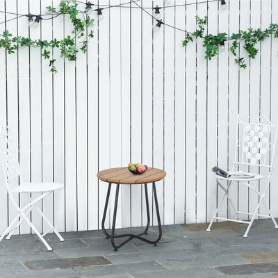 Outdoor dining table with weather-resistant surface for garden use grey AOSOM