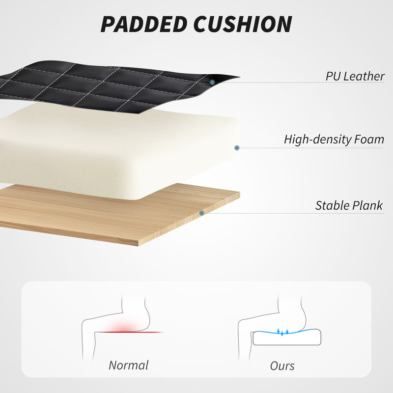 Ergonomic Faux Leather Office Chair with Flip-Up Armrests for Home or Work Black