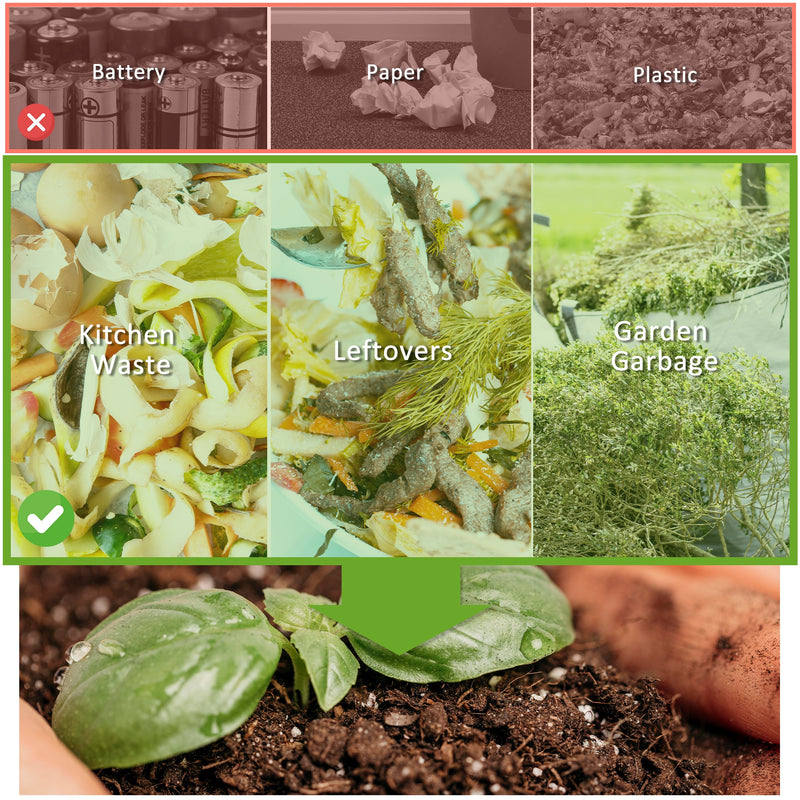 160L Dual Chamber Rotating Garden Composter in Blue by Outsunny